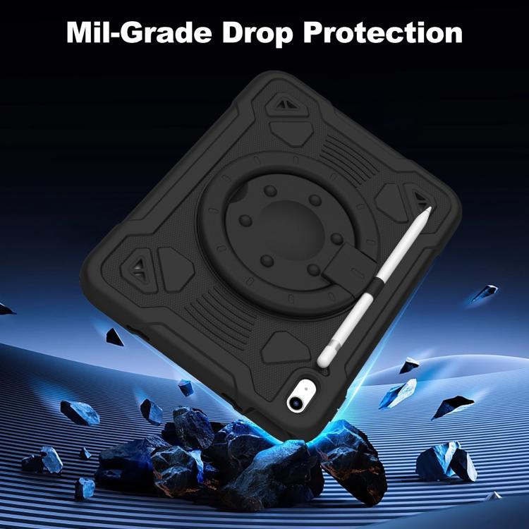 For iPad 2025 / 2022 Space Planet Ring Holder Silicone Hydric PC Tablet Case with Shoulder Strap