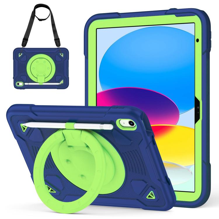 For iPad 2025 / 2022 Space Planet Ring Holder Silicone Hydric PC Tablet Case with Shoulder Strap