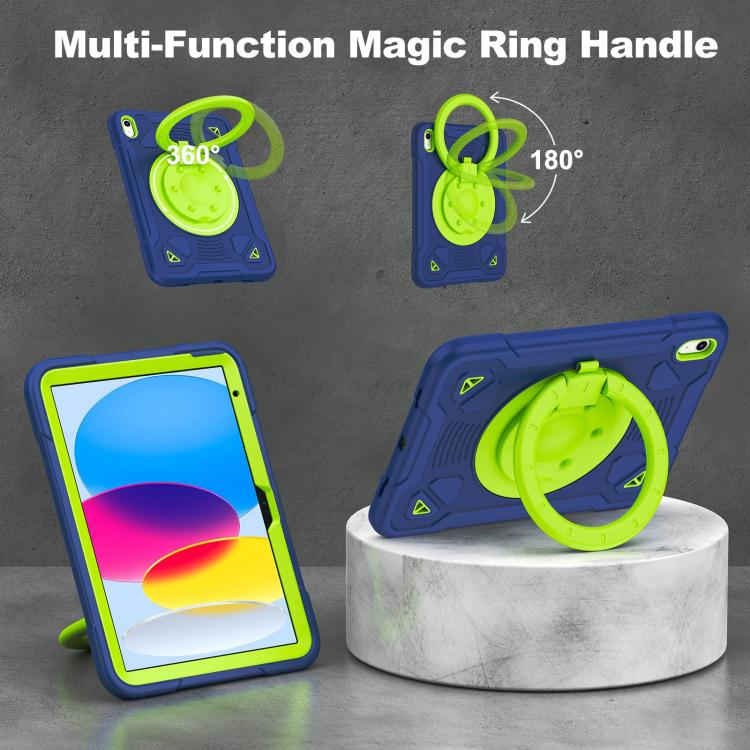 For iPad 2025 / 2022 Space Planet Ring Holder Silicone Hydric PC Tablet Case with Shoulder Strap