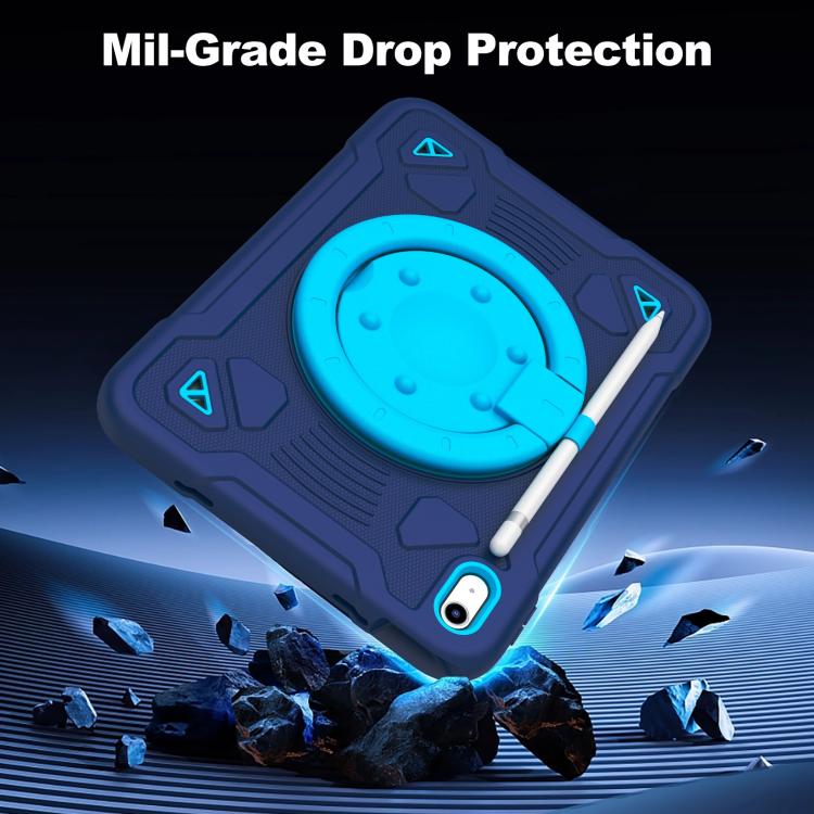 For iPad 2025 / 2022 Space Planet Ring Holder Silicone Hydric PC Tablet Case with Shoulder Strap