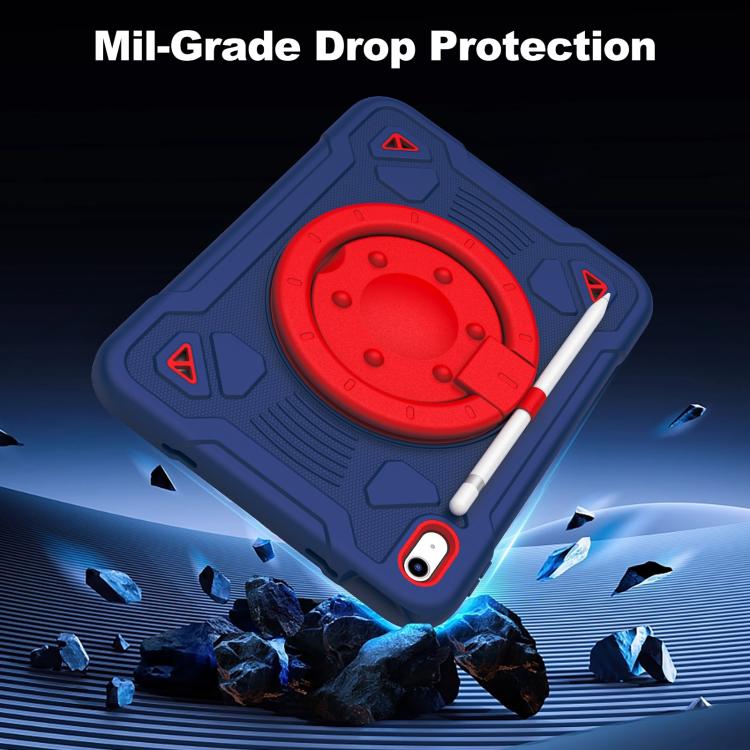 For iPad 2025 / 2022 Space Planet Ring Holder Silicone Hydric PC Tablet Case with Shoulder Strap
