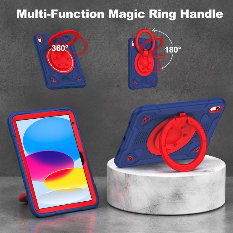 For iPad 2025 / 2022 Space Planet Ring Holder Silicone Hydric PC Tablet Case with Shoulder Strap