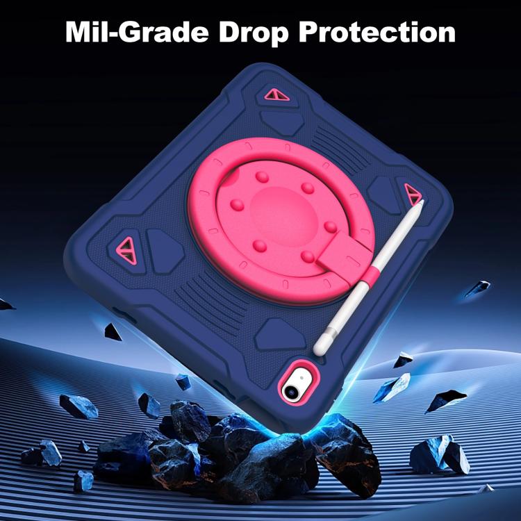 For iPad 2025 / 2022 Space Planet Ring Holder Silicone Hydric PC Tablet Case with Shoulder Strap