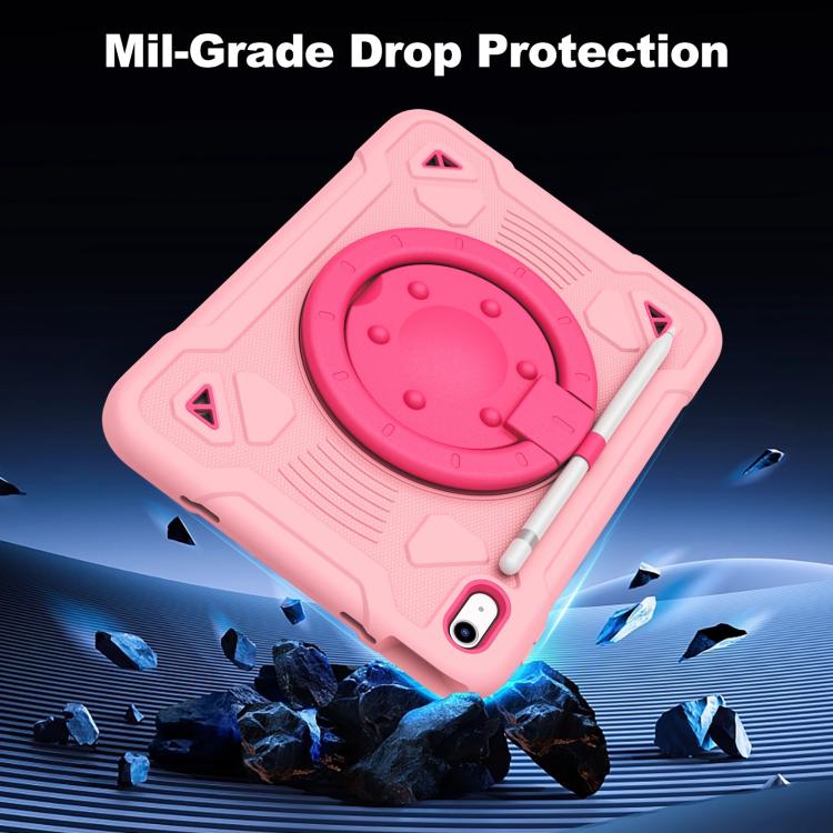 For iPad 2025 / 2022 Space Planet Ring Holder Silicone Hydric PC Tablet Case with Shoulder Strap