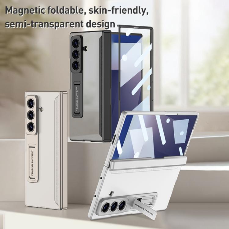 For Samsung Galaxy Z Fold7 5G GKK Integrated Magnetic Translucent Phone Case with Holder