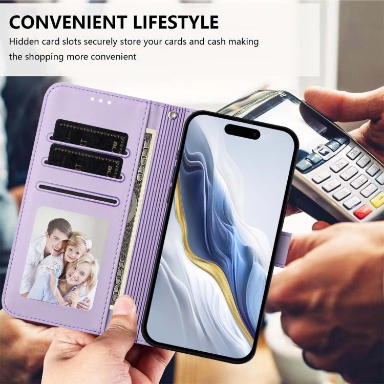 For iPhone 7 / 8 / SE 2022 Embossed Heart Cat Leather Phone Case with Hand Strap