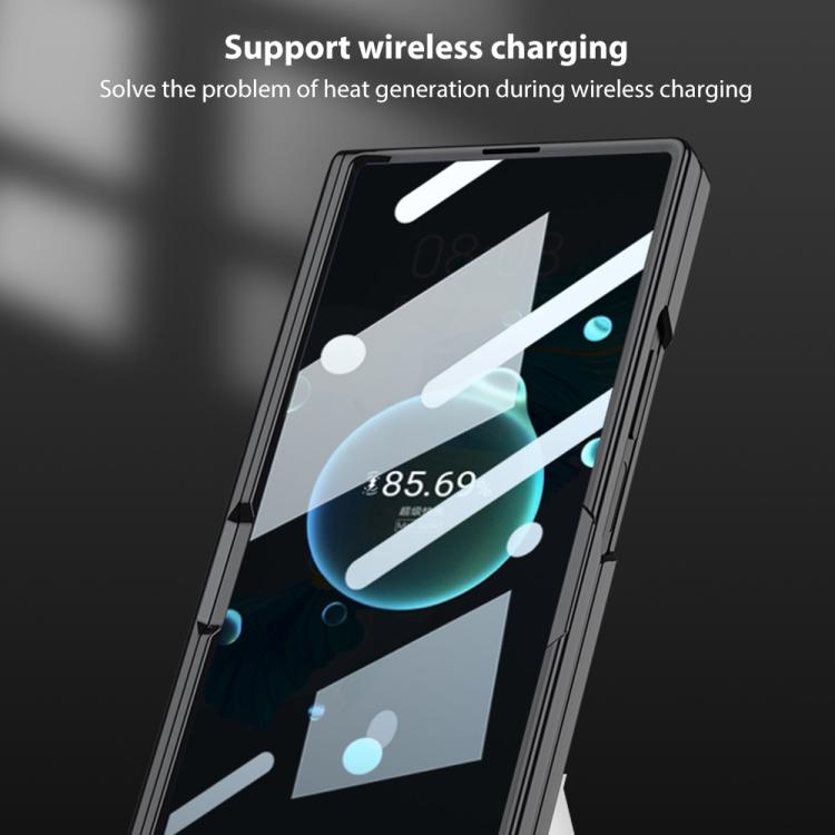 For Samsung Galaxy Z Fold7 5G GKK Integrated Magnetic Phantom Leather Hinge Phone Case with Holder