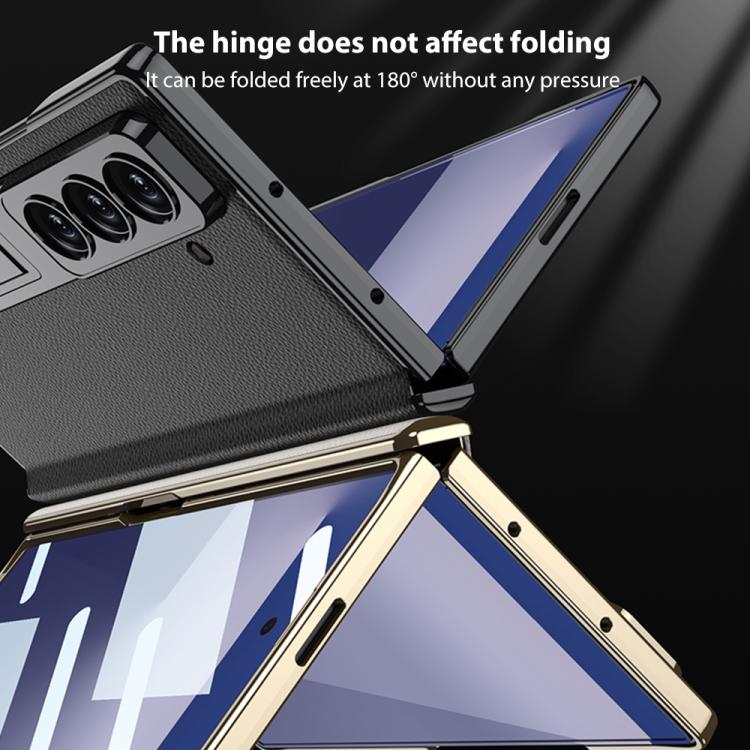 For Samsung Galaxy Z Fold7 5G GKK Integrated Magnetic Phantom Leather Hinge Phone Case with Holder