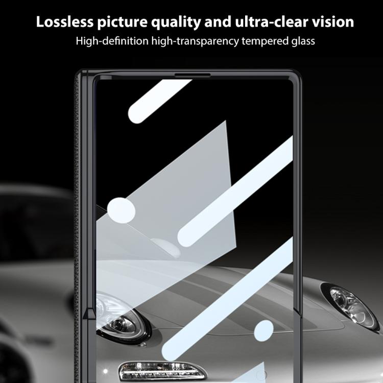 For Samsung Galaxy Z Fold7 5G GKK Integrated Magnetic Phantom Leather Hinge Phone Case with Holder