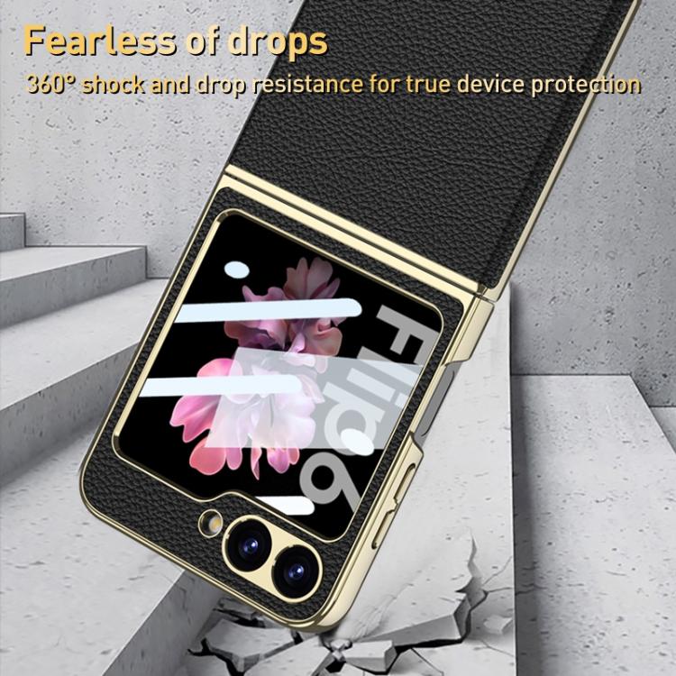 For Samsung Galaxy Z Flip6/7 FE GKK Integrated Plating Leather Phone Case