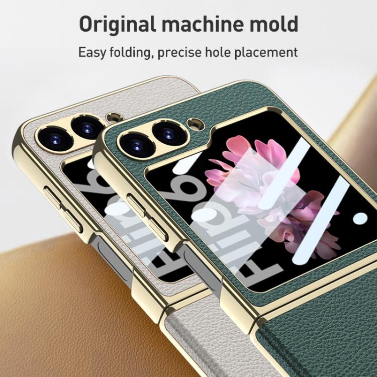 For Samsung Galaxy Z Flip6/7 FE GKK Integrated Plating Leather Phone Case