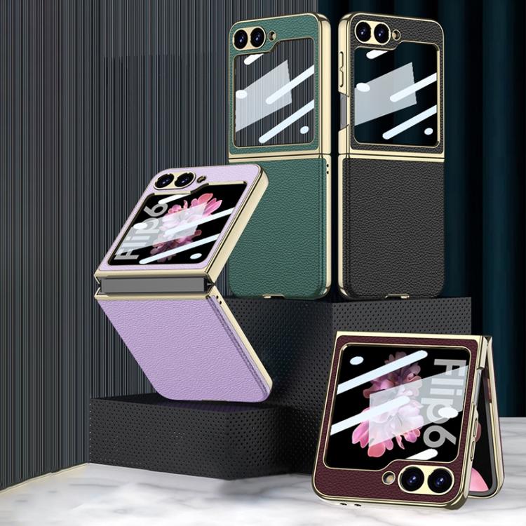 For Samsung Galaxy Z Flip6/7 FE GKK Integrated Plating Leather Phone Case