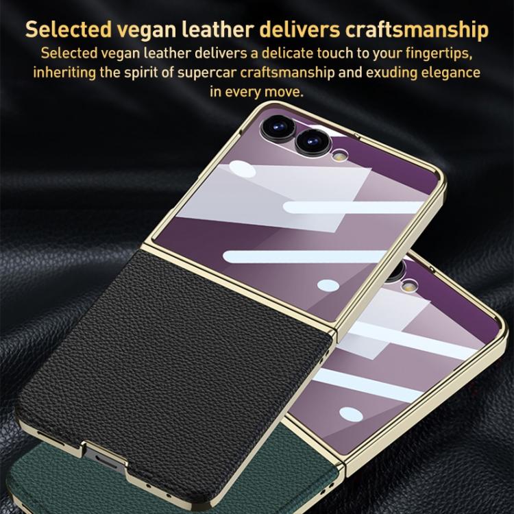 For Samsung Galaxy Z Flip7 5G GKK Integrated Plating Leather Phone Case
