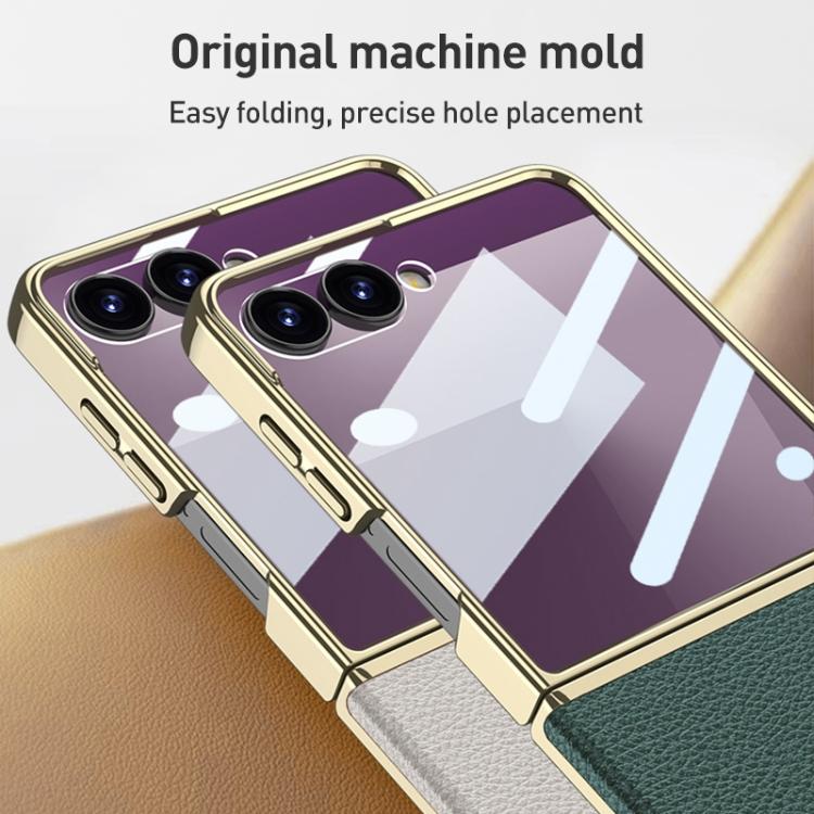 For Samsung Galaxy Z Flip7 5G GKK Integrated Plating Leather Phone Case