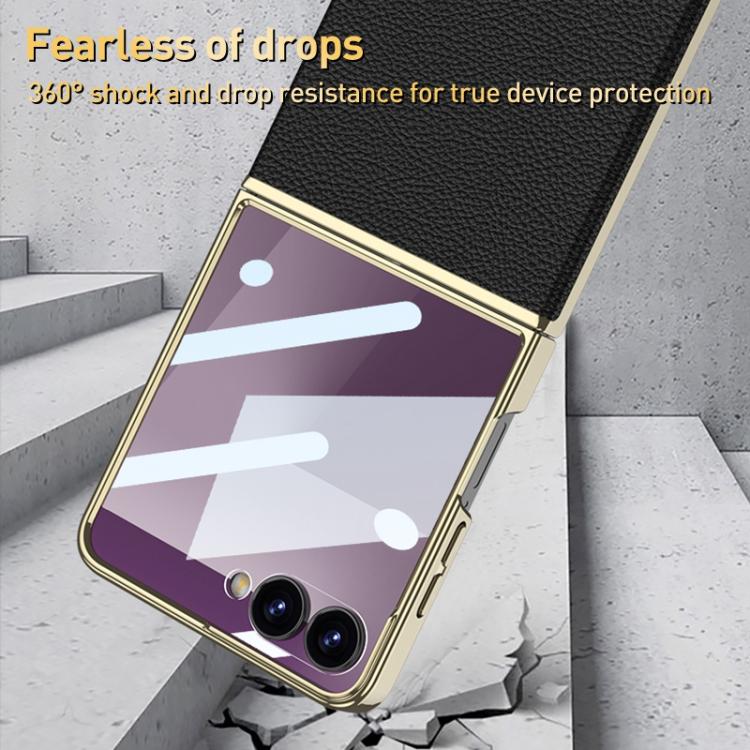 For Samsung Galaxy Z Flip7 5G GKK Integrated Plating Leather Phone Case