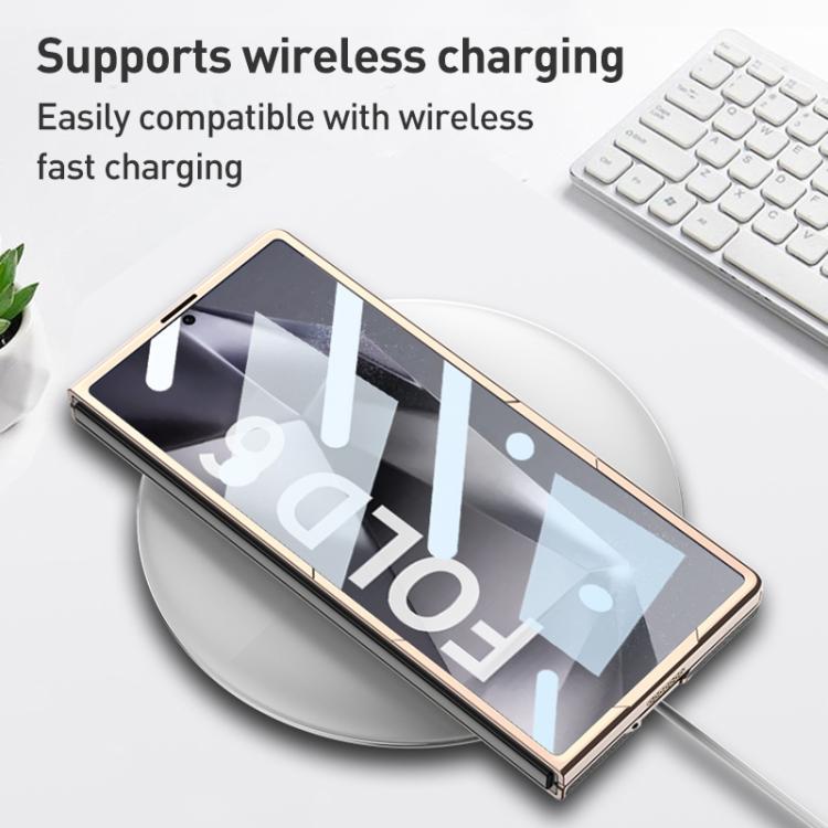 For Samsung Galaxy Z Fold6 GKK Integrated Plating Leather Phone Case