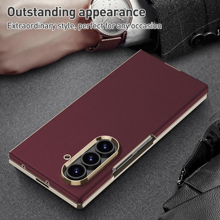 For Samsung Galaxy Z Fold7 5G GKK Integrated Plating Leather Phone Case