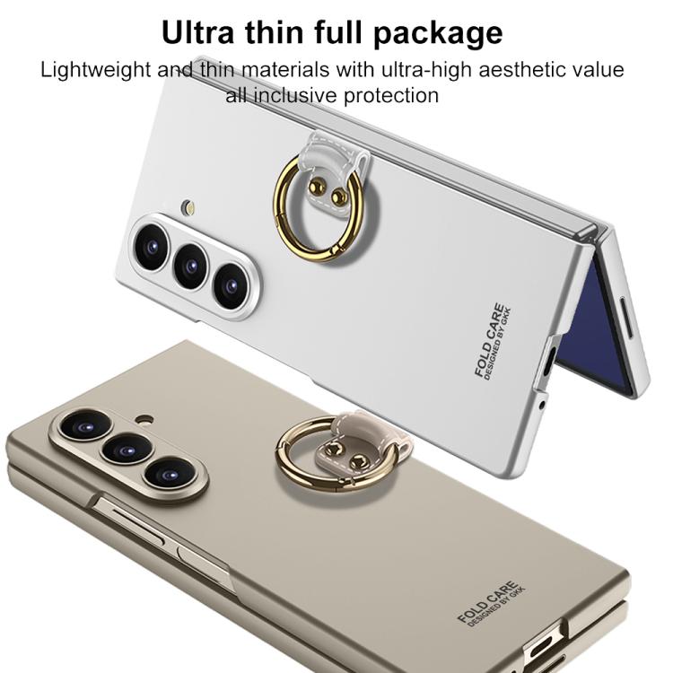 For Samsung Galaxy Z Fold7 5G GKK Integrated Ultra-thin PC Full Coverage Phone Case with Ring Holder