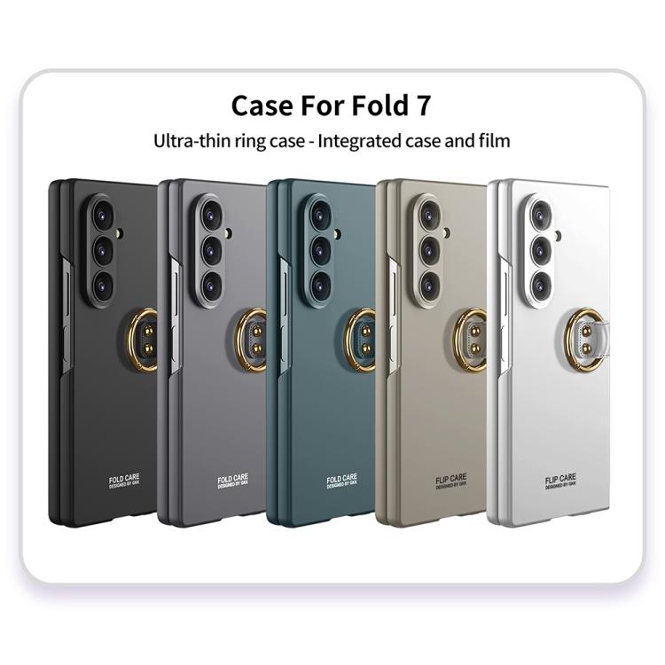 For Samsung Galaxy Z Fold7 5G GKK Integrated Ultra-thin PC Full Coverage Phone Case with Ring Holder