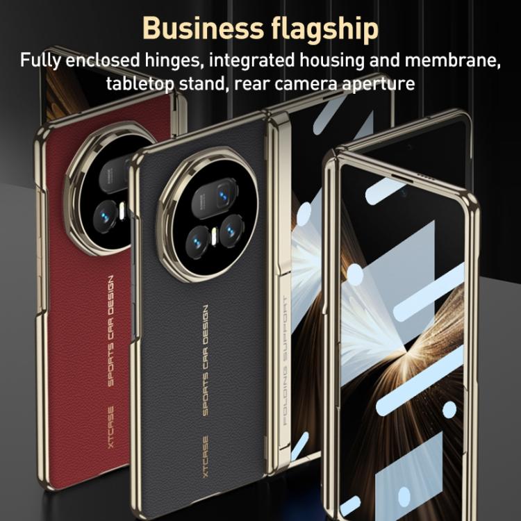 For Honor Magic V5 GKK Integrated Magnetic Fold Hinge Leather Magsafe Shockproof Phone Case