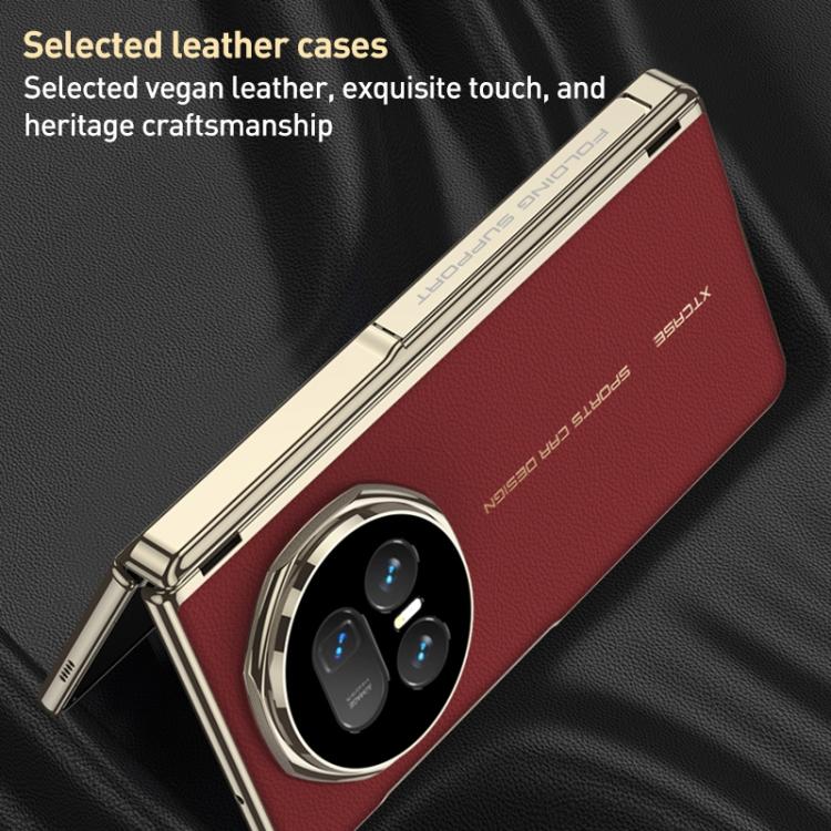 For Honor Magic V5 GKK Integrated Magnetic Fold Hinge Leather Magsafe Shockproof Phone Case