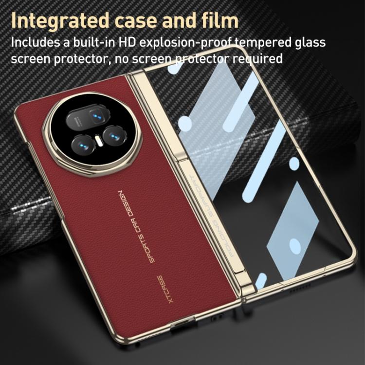 For Honor Magic V5 GKK Integrated Magnetic Fold Hinge Leather Magsafe Shockproof Phone Case