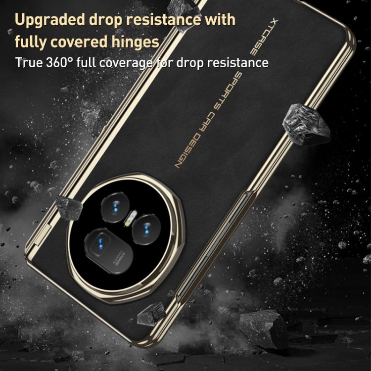 For Honor Magic V5 GKK Integrated Magnetic Fold Hinge Matte Leather Magsafe Shockproof Phone Case