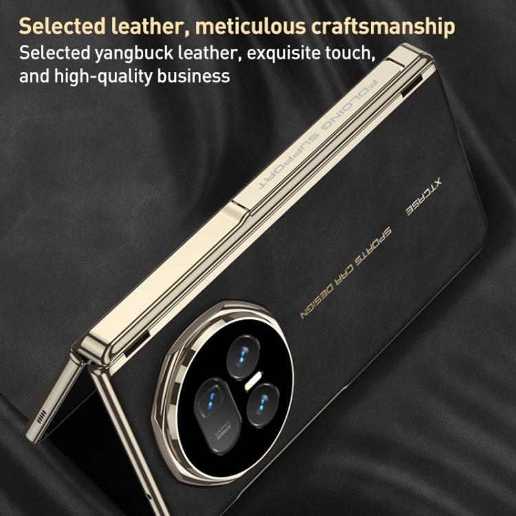 For Honor Magic V5 GKK Integrated Magnetic Fold Hinge Matte Leather Magsafe Shockproof Phone Case