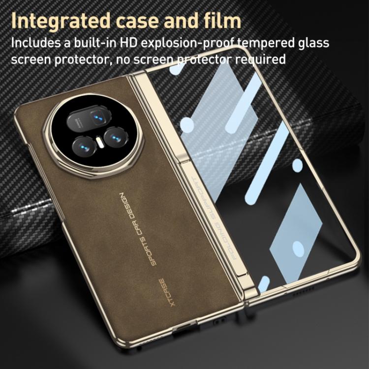 For Honor Magic V5 GKK Integrated Magnetic Fold Hinge Matte Leather Magsafe Shockproof Phone Case
