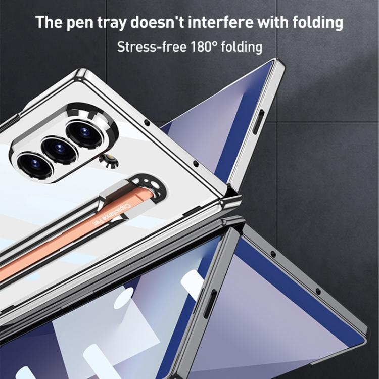 For Samsung Galaxy Z Fold7 5G GKK Integrated Magnetic Folding Hinge Phone Case with Pen Holder / Pen