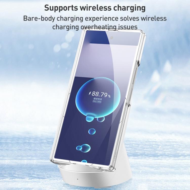For Samsung Galaxy Z Fold7 5G GKK Integrated Magsafe PC Magnetic Folding Hinge Phone Case - Transparent