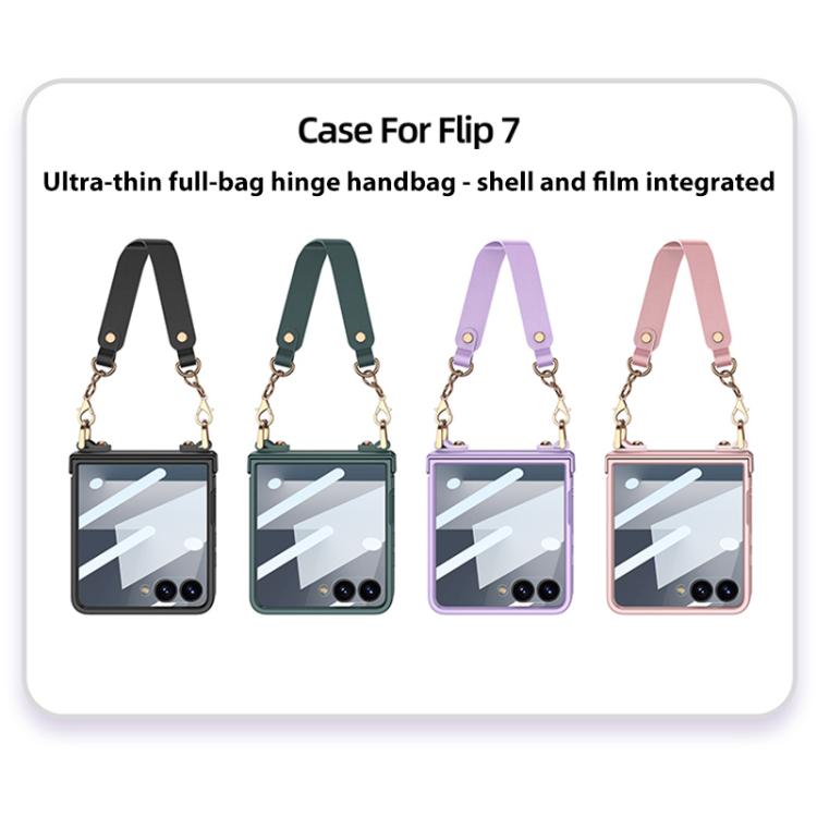 For Samsung Galaxy Z Flip7 5G GKK Integrated Ultra-thin Hinge Handbag Full Cover Phone Case