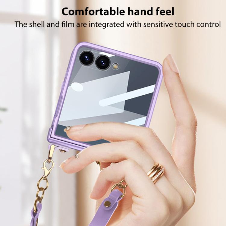 For Samsung Galaxy Z Flip7 5G GKK Integrated Ultra-thin Hinge Handbag Full Cover Phone Case