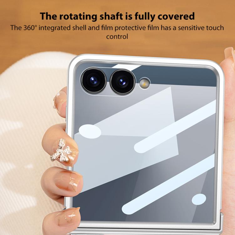 For Samsung Galaxy Z Flip7 5G GKK Integrated Ultra-thin Full Cover Hinge Crossbody Strap Phone Case