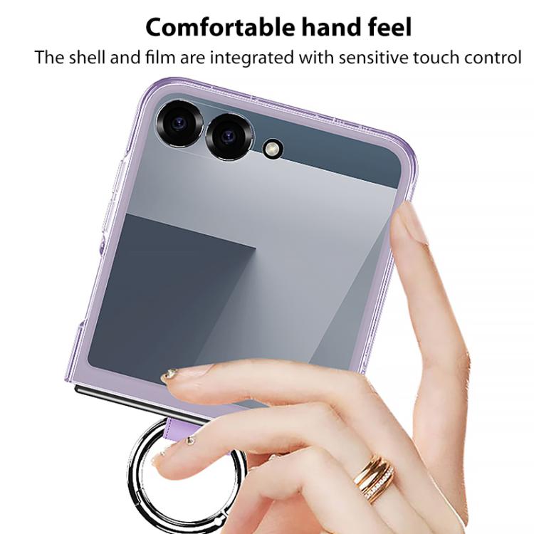 For Samsung Galaxy Z Flip7 5G GKK Integrated Large Window PC Ring Holder Phone Case