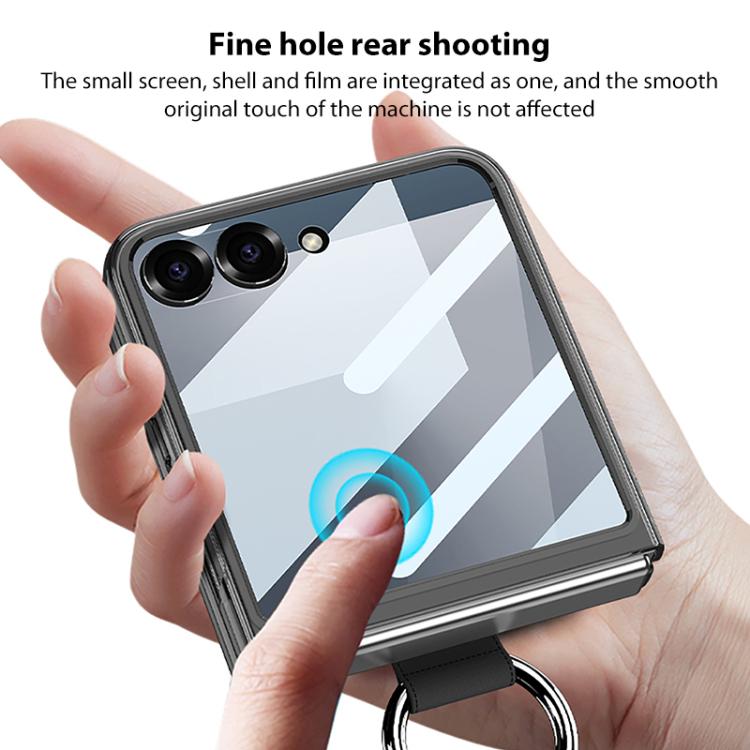 For Samsung Galaxy Z Flip7 5G GKK Integrated Large Window PC Ring Holder Phone Case