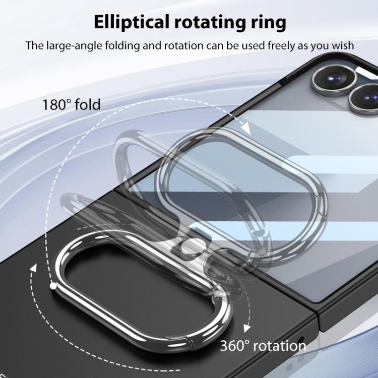 For Samsung Galaxy Z Flip7 5G GKK Integrated Ultra-thin Oval Ring Holder Full Cover Phone Case