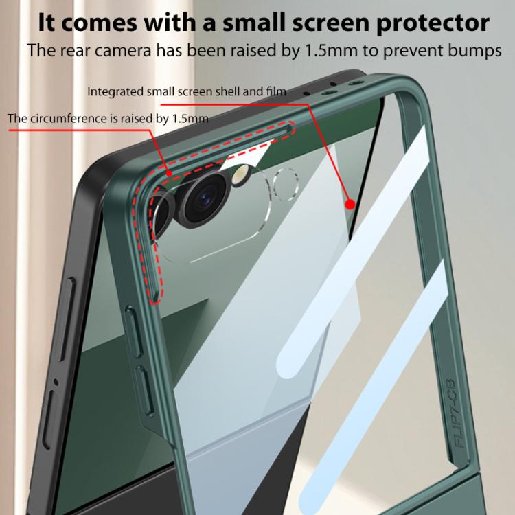 For Samsung Galaxy Z Flip7 5G GKK Integrated Ultra-thin Oval Ring Holder Full Cover Phone Case