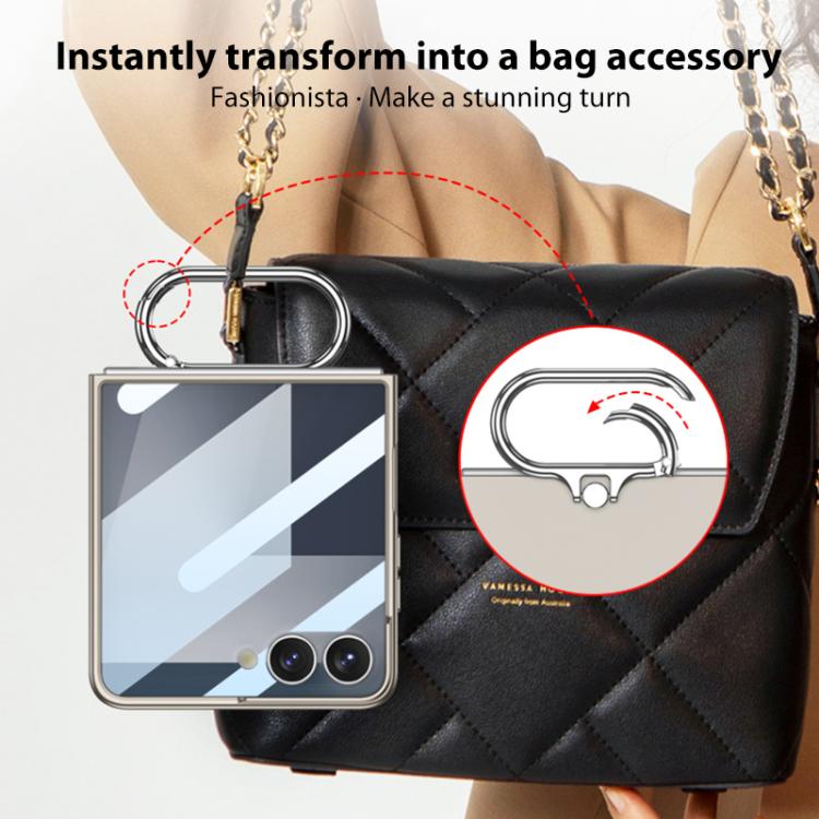 For Samsung Galaxy Z Flip7 5G GKK Integrated Ultra-thin Oval Ring Holder Full Cover Phone Case