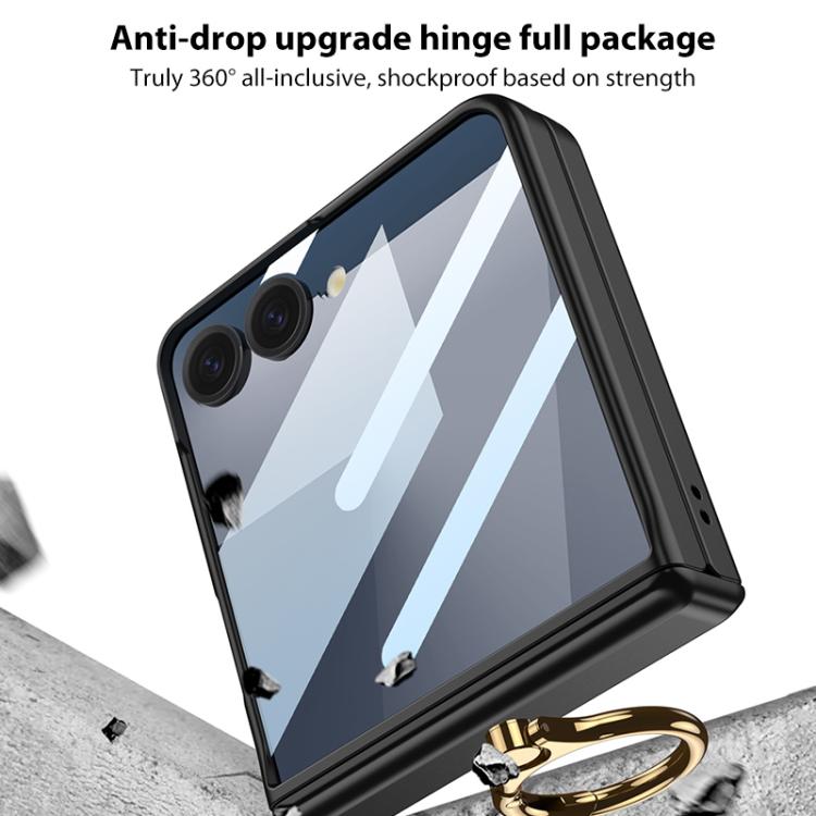 For Samsung Galaxy Z Flip7 5G GKK MagSafe Magnetic Hinged Flip Case with Ring Holder