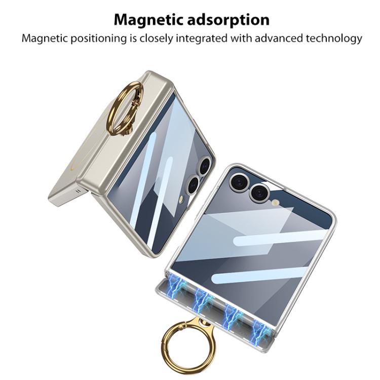 For Samsung Galaxy Z Flip7 5G GKK MagSafe Magnetic Hinged Flip Case with Ring Holder