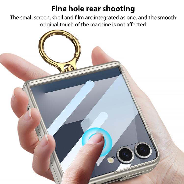 For Samsung Galaxy Z Flip7 5G GKK MagSafe Magnetic Hinged Flip Case with Ring Holder