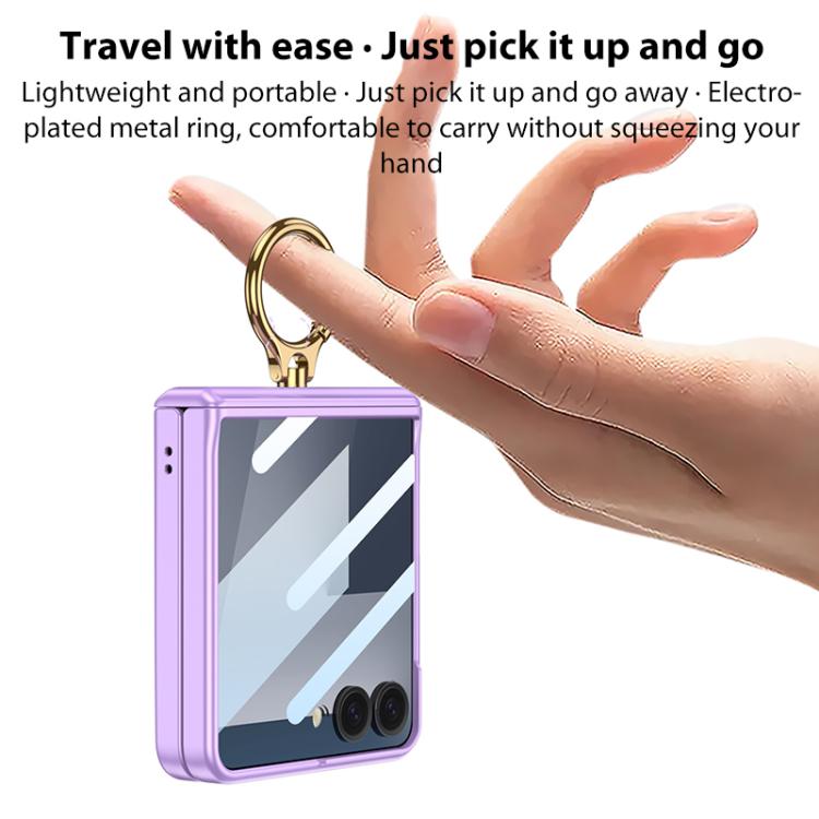 For Samsung Galaxy Z Flip7 5G GKK MagSafe Magnetic Hinged Flip Case with Ring Holder