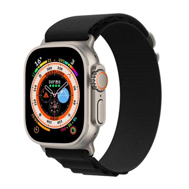 For Apple Watch Series 10 46mm Buckle Loop Nylon Watch Band with 3D Curved Film