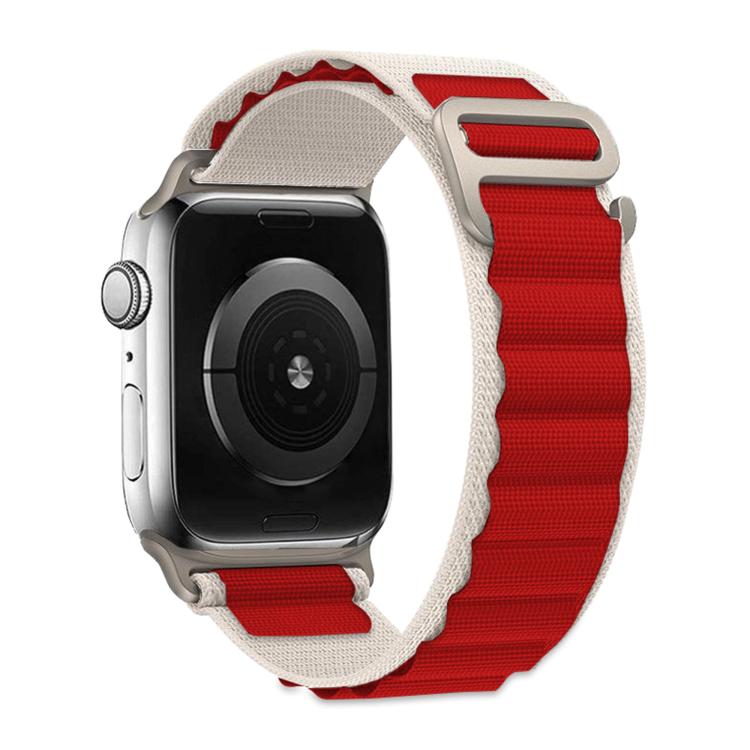 For Apple Watch Series 10 42mm Buckle Loop Nylon Watch Band with 3D Curved Film
