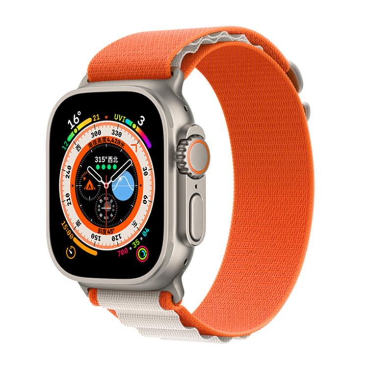 For Apple Watch Series 10 42mm Buckle Loop Nylon Watch Band with 3D Curved Film