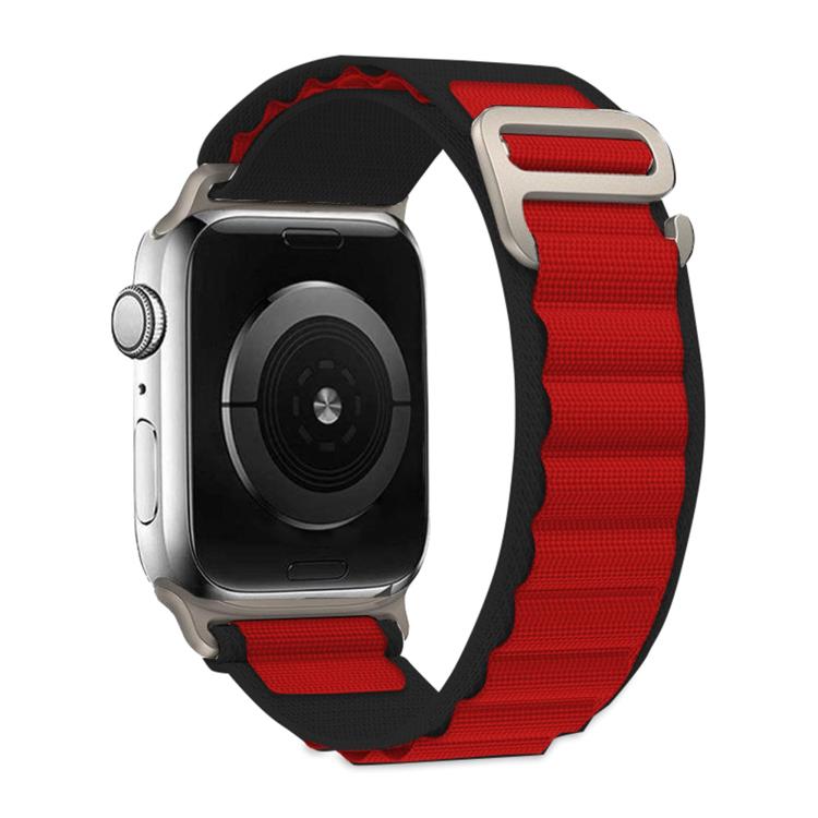 For Apple Watch Series 10 42mm Buckle Loop Nylon Watch Band with 3D Curved Film