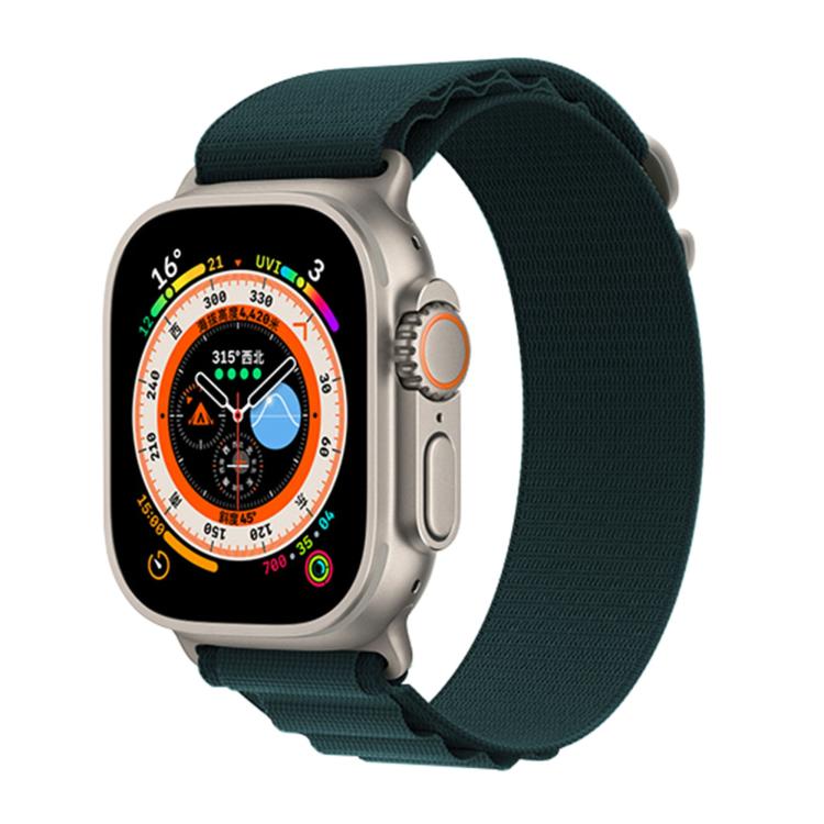 For Apple Watch Series 10 42mm Buckle Loop Nylon Watch Band with 3D Curved Film