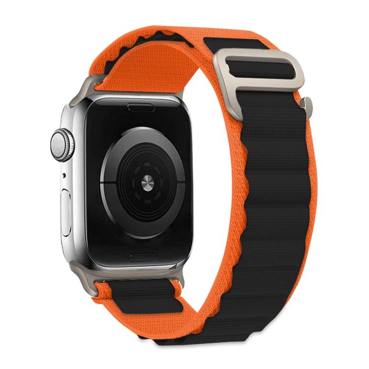 For Apple Watch Series 45mm Buckle Loop Nylon Watch Band with 3D Curved Film