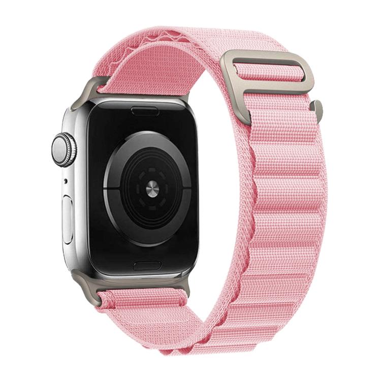 For Apple Watch Series 45mm Buckle Loop Nylon Watch Band with 3D Curved Film